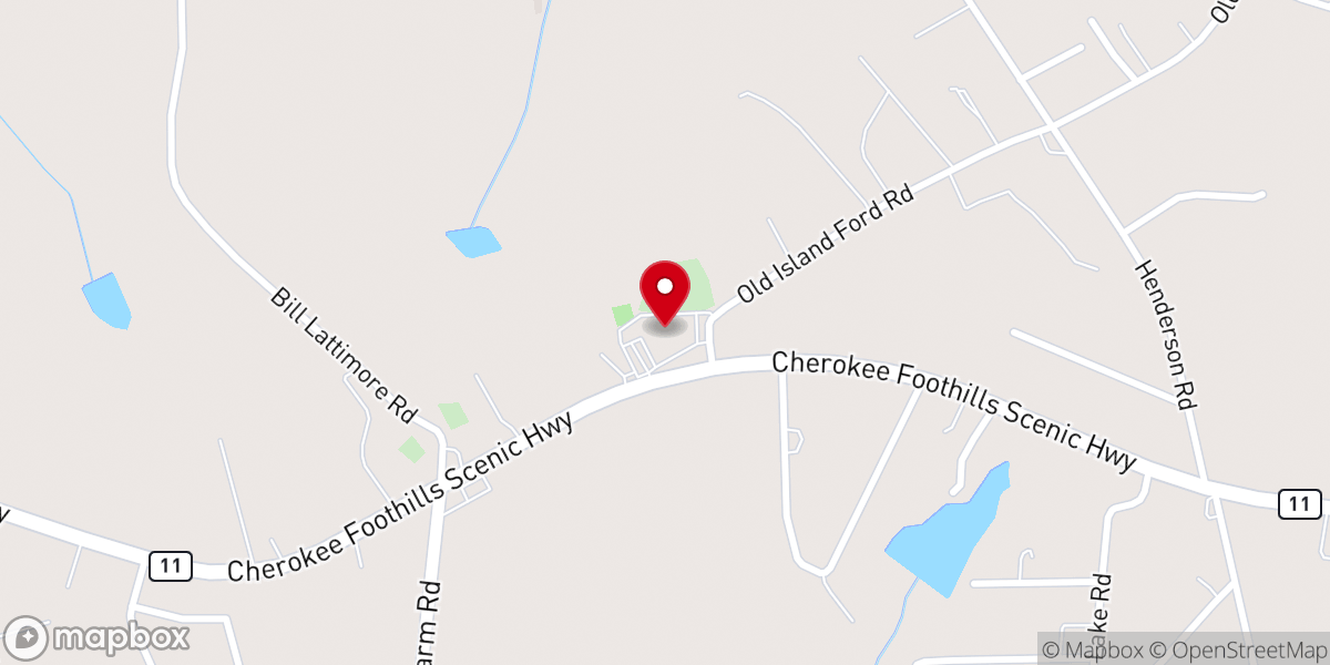 Map showing location of Arrowood Baptist Church