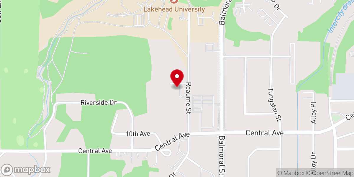 Map showing location of Diocese of Thunder Bay Pastoral Centre