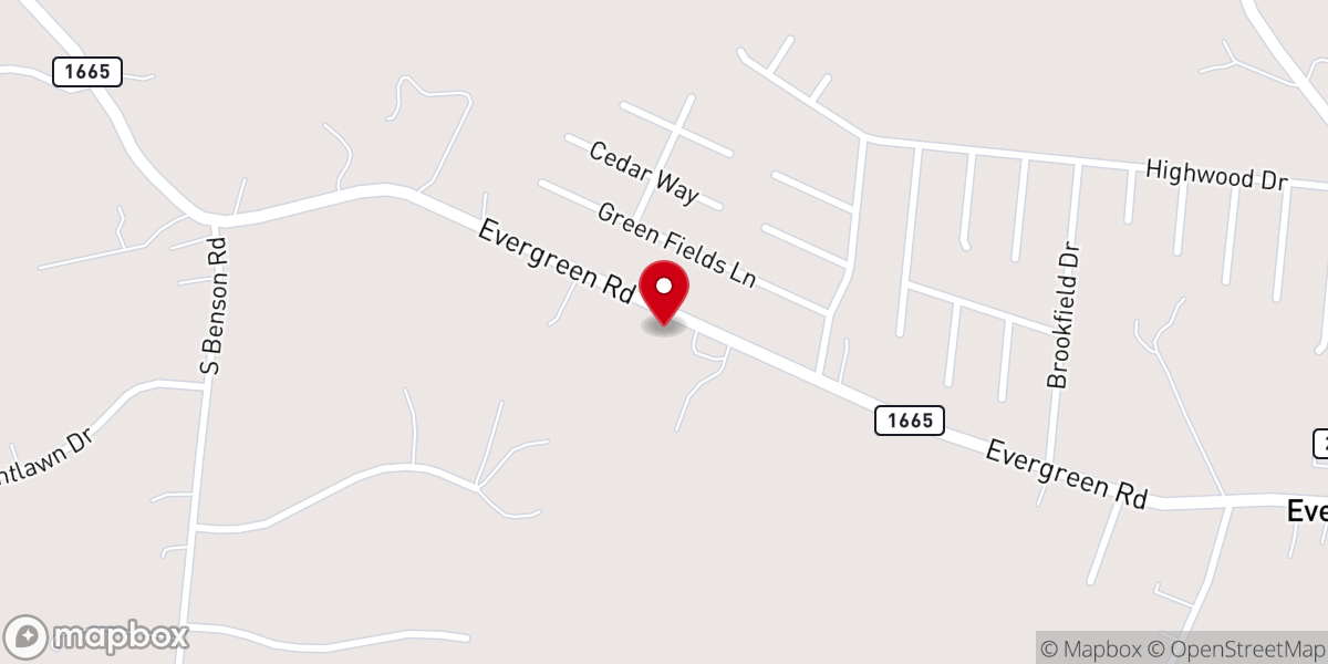 Map showing location of Blessed Hope Baptist Church