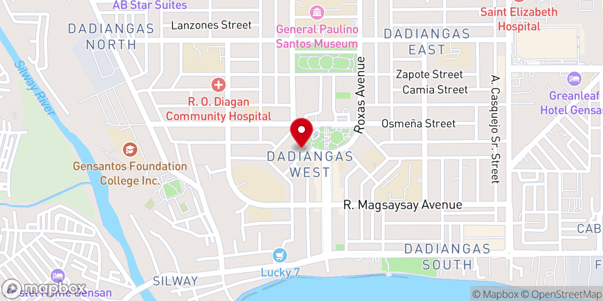 Map showing location of Gensan UCCP City Central Church