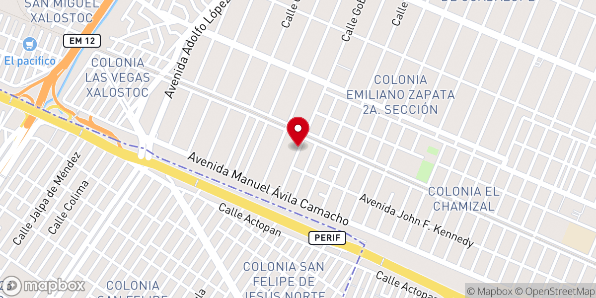 Map showing location of La Iglesia de Dios de la Profecía Granjas Valle
