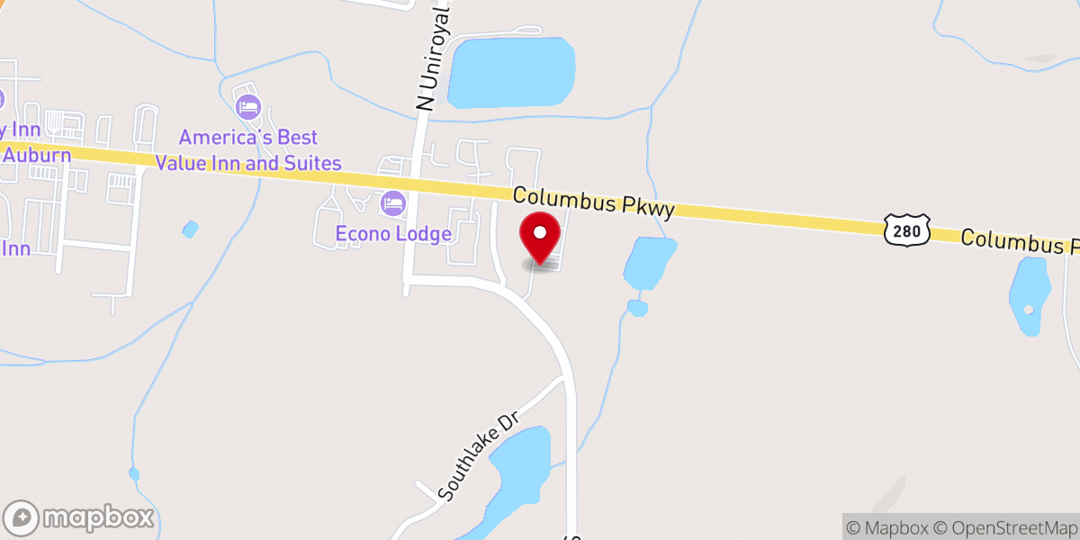 Map showing location of Auburn-Opelika Metro Seventh-day Adventist Church
