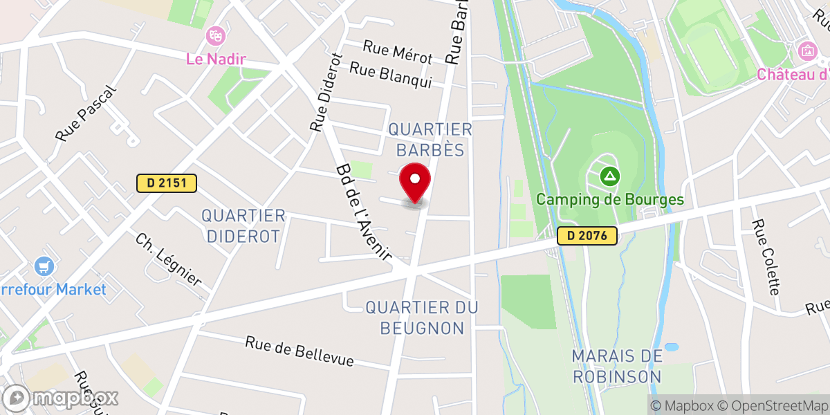 Map showing location of Assemblée de Dieu