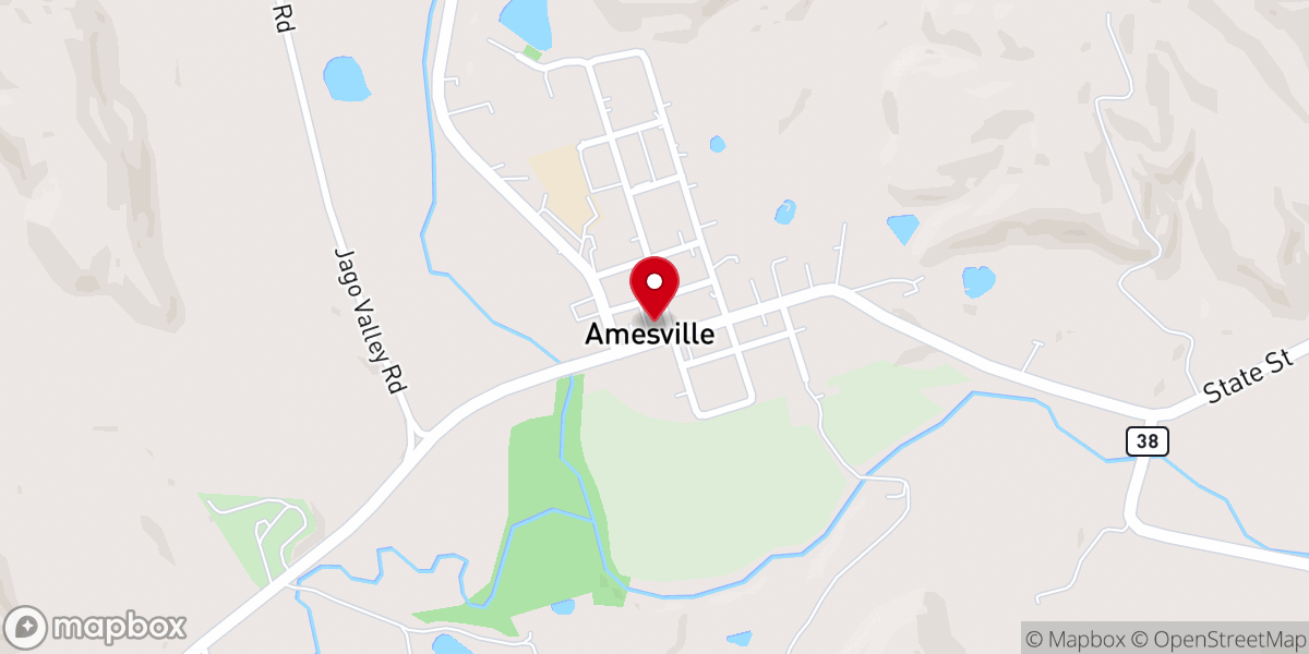 Map showing location of Amesville