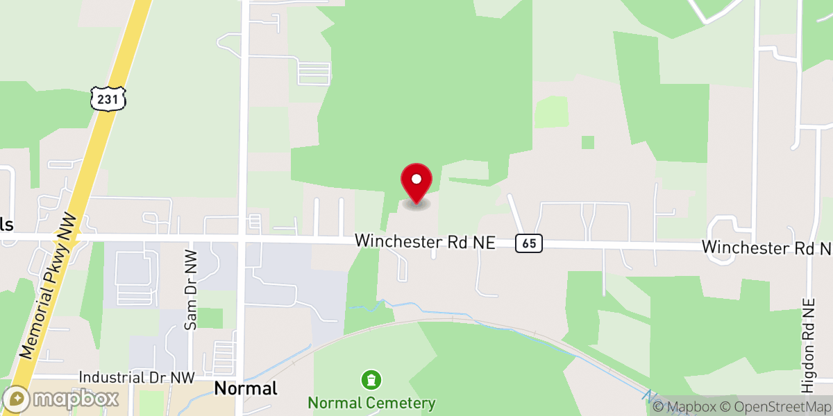 Map showing location of Flint River Primitive Baptist Church