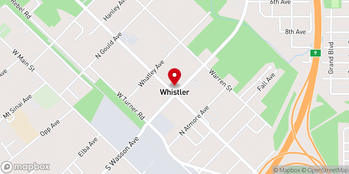 Map showing location of Whistler United Methodist Church