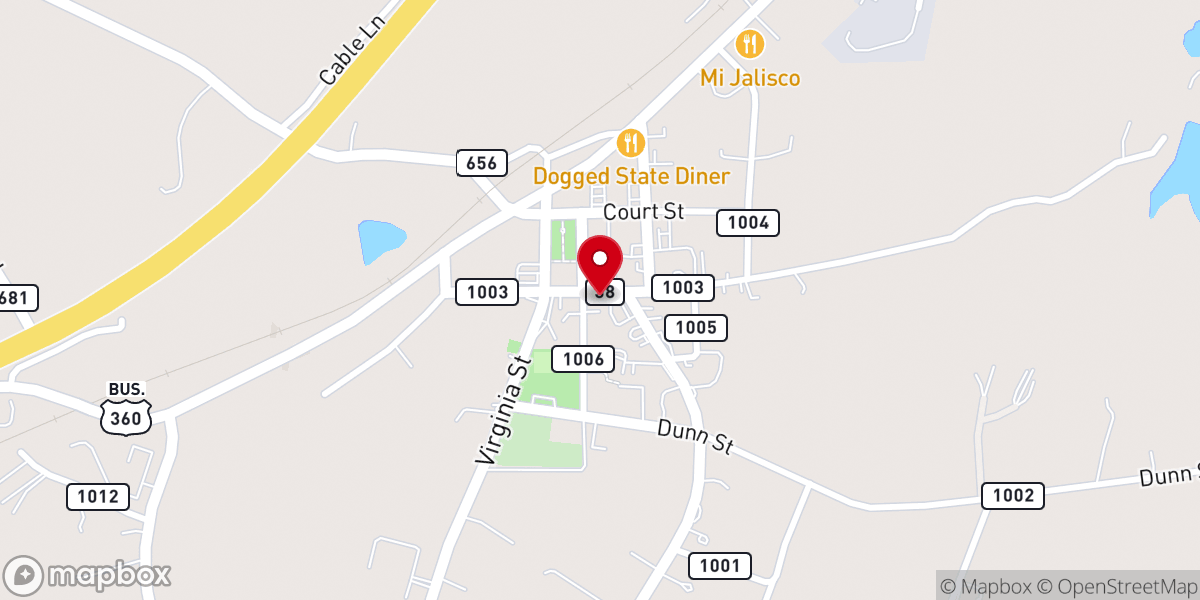 Map showing location of Trinity United Methodist Church