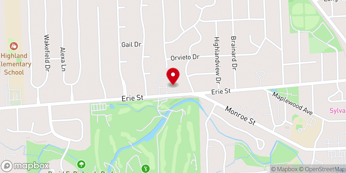 Map showing location of Sylvania United Church of Christ