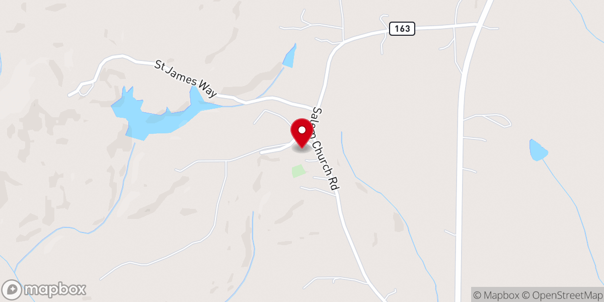 Map showing location of Salem Church