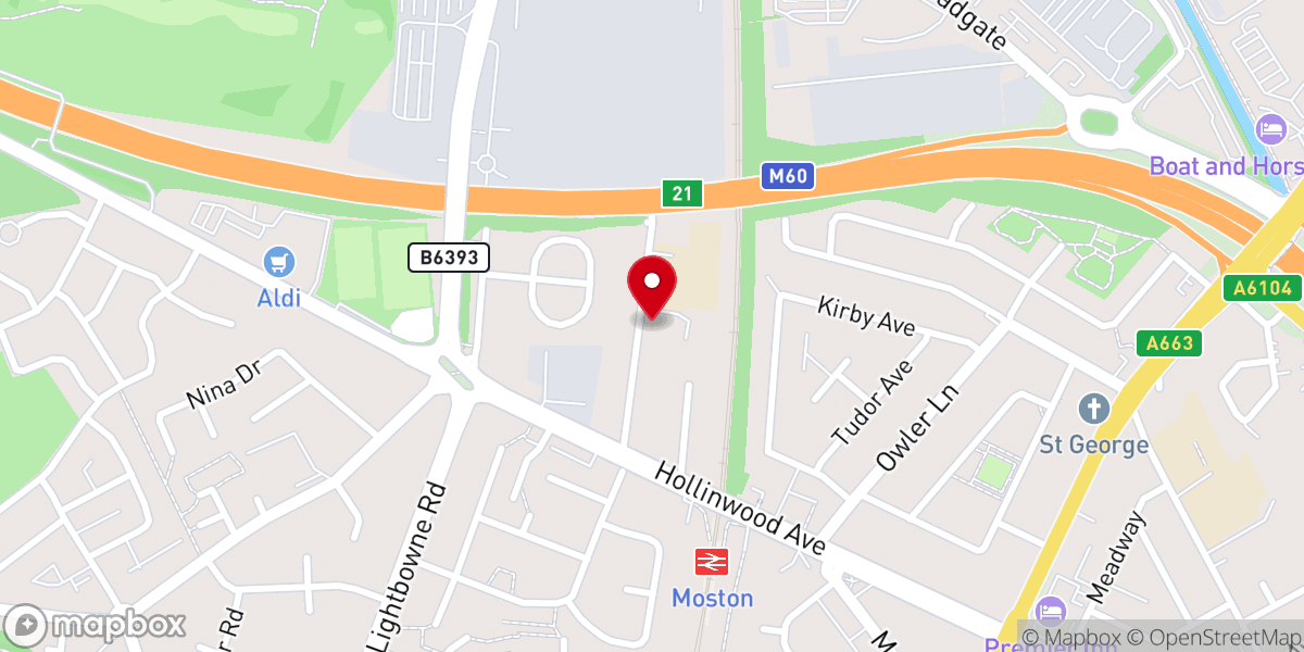 Map showing location of St Margaret Mary Roman Catholic Church