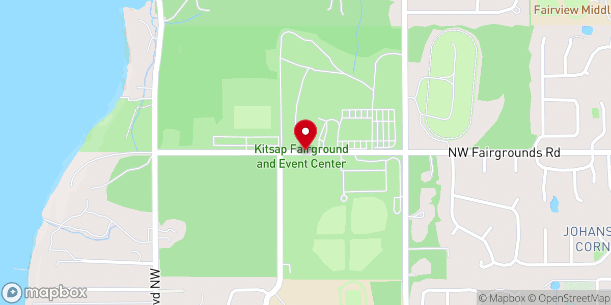 Map showing location of Kitsap County Fairgrounds & Events Center