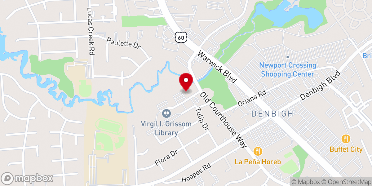 Map showing location of Hampton Roads Church - Peninsula