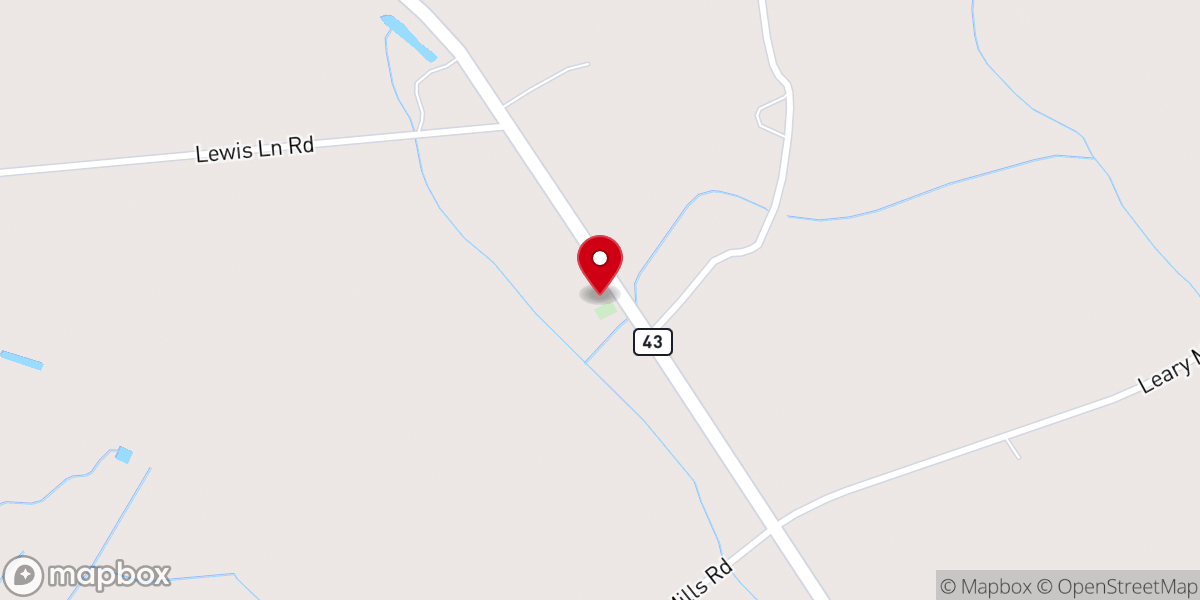 Map showing location of Joe's Branch FWB Church