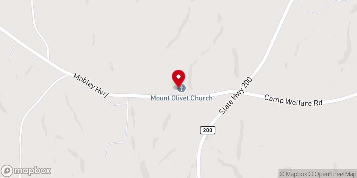 Map showing location of Mt Olivet Presbyterian Church