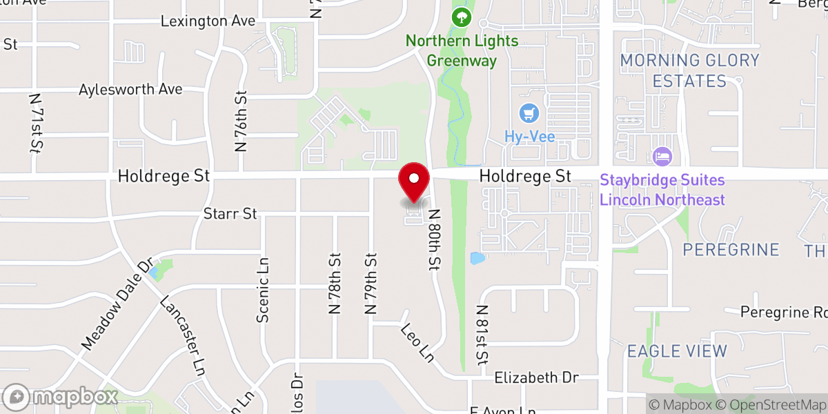 Map showing location of Mount Olive Evangelical Lutheran Church