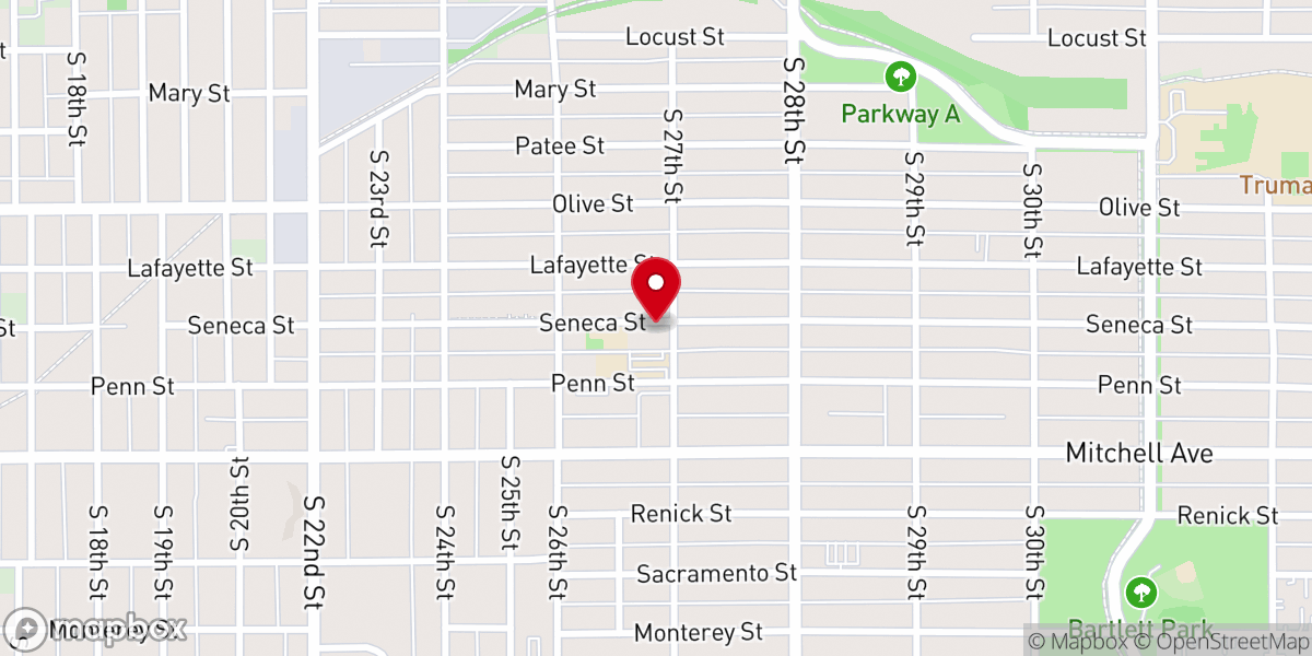 Map showing location of St. Francis Xavier Church