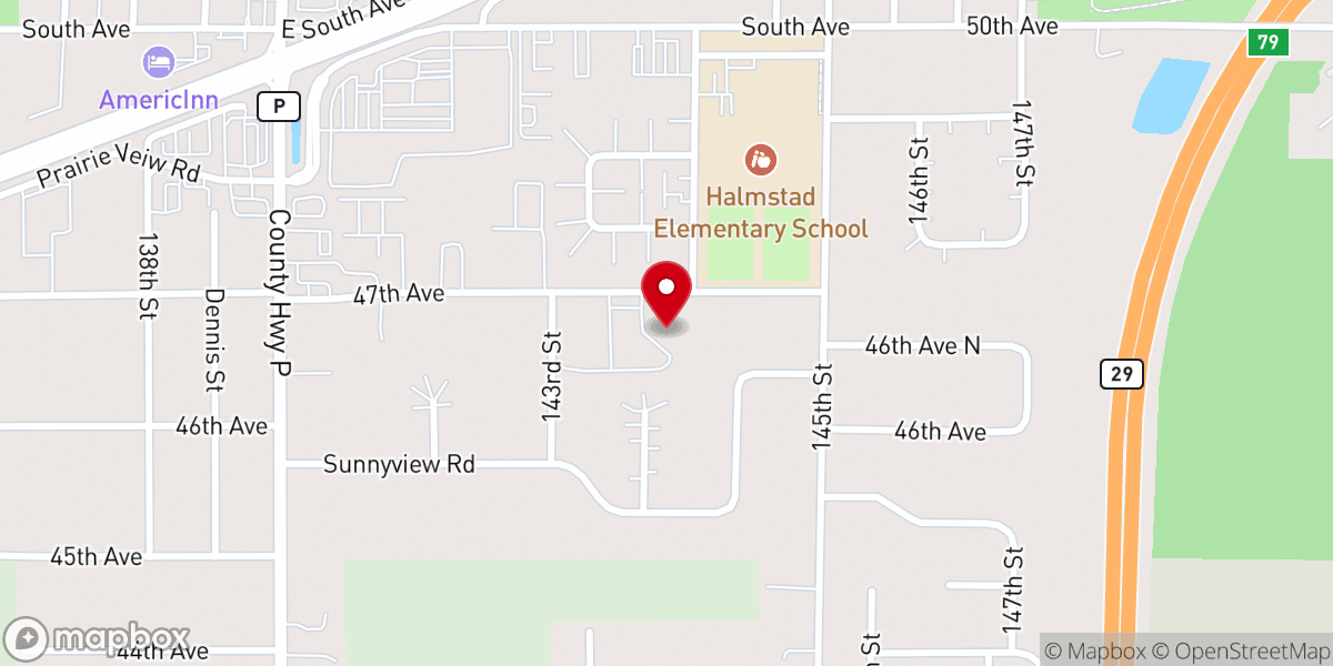 Map showing location of Christ Lutheran Church