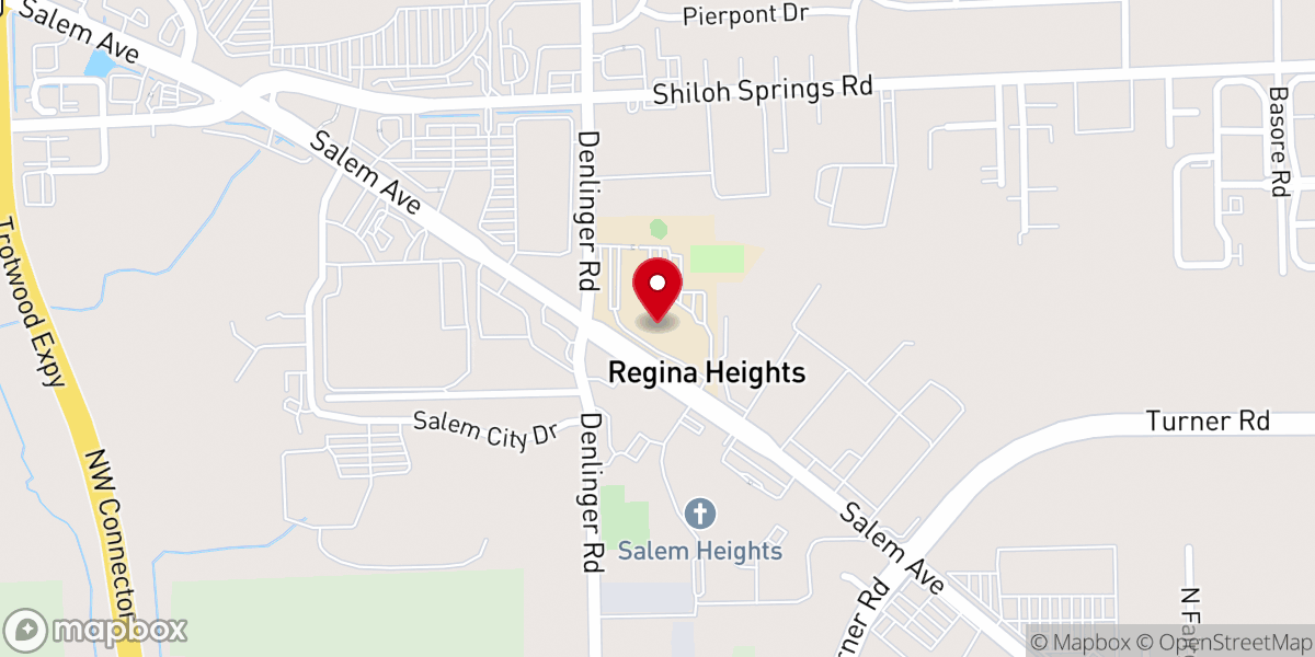 Map showing location of Precious Blood Catholic Church