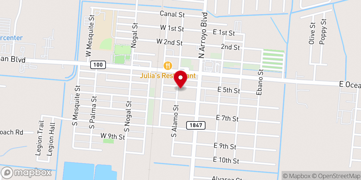 Map showing location of Los Fresnos Church of Christ