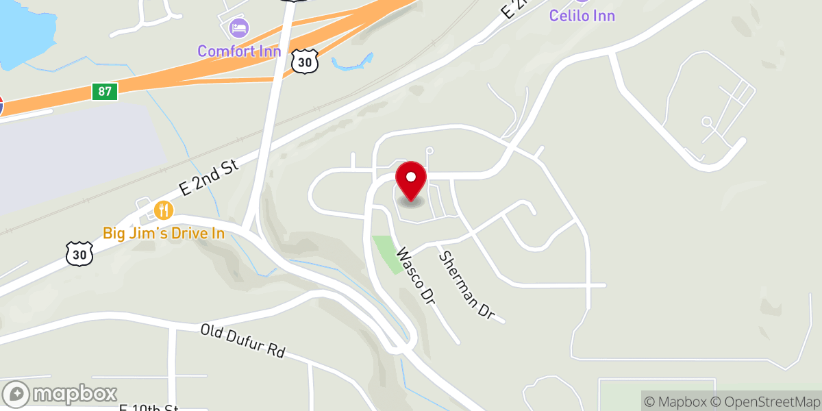 Map showing location of Calvery Baptist Church