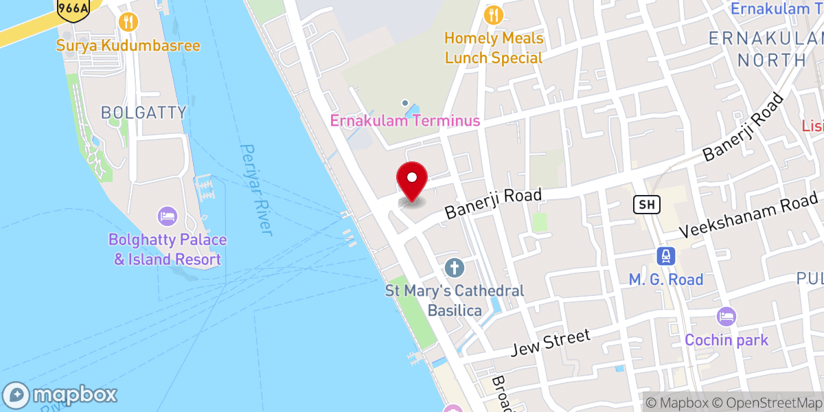 Map showing location of Infant Jesus Anglo Indian Church