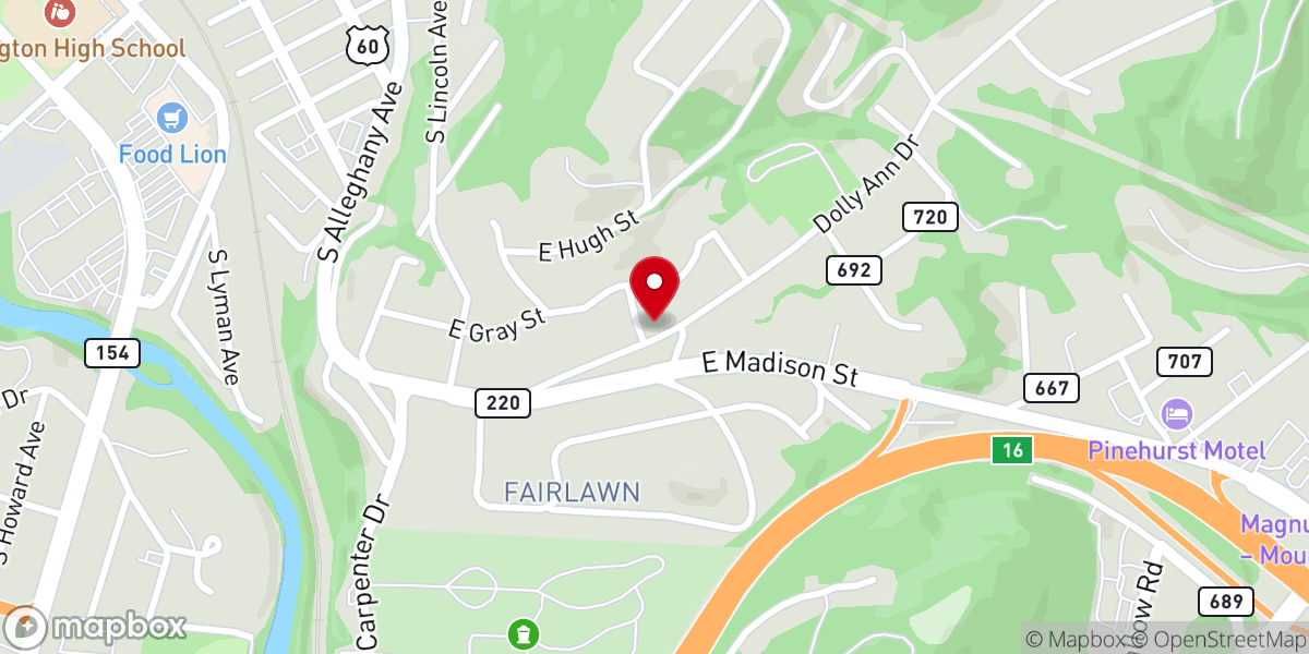 Map showing location of Calvary Christian Church