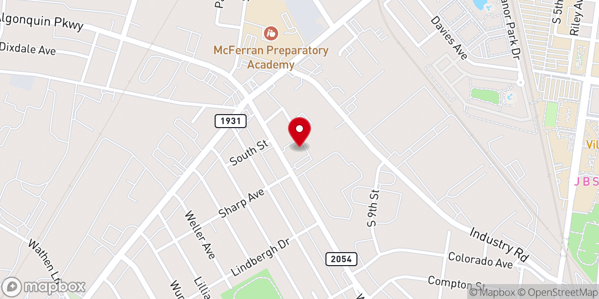 Map showing location of First Gethsemane Baptist Church