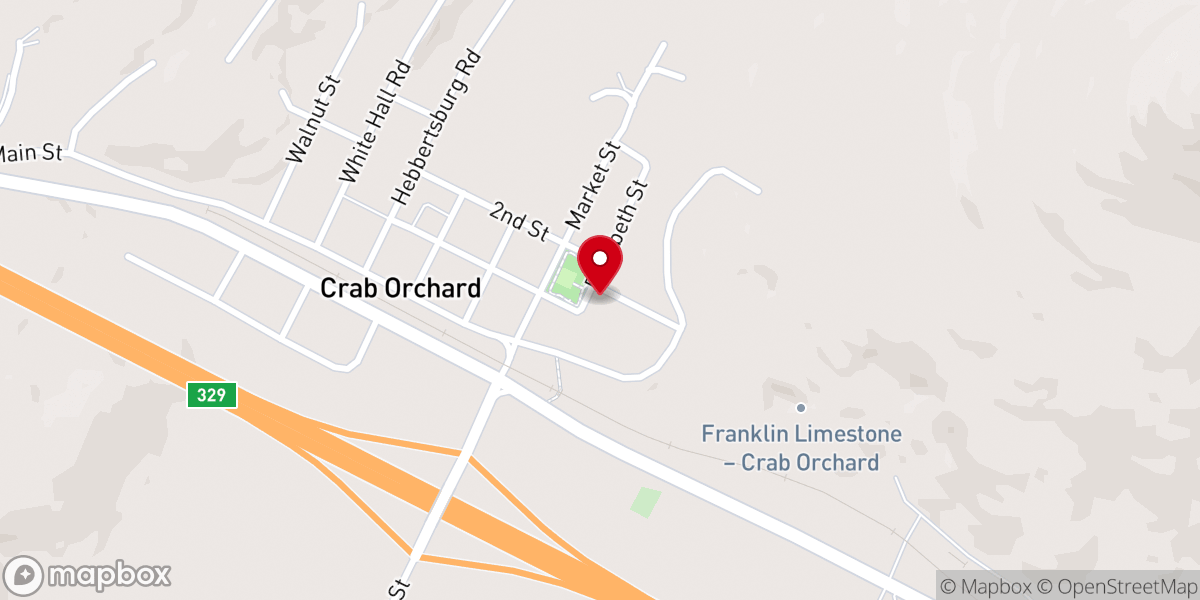 Map showing location of Haleys Grove Baptist Church
