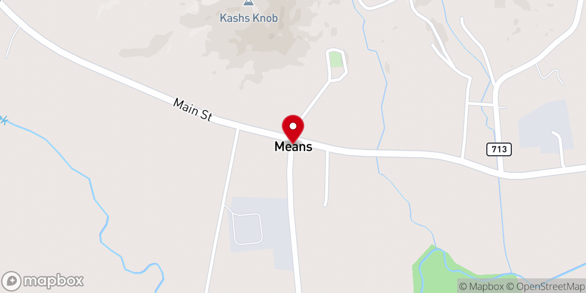 Map showing location of Means