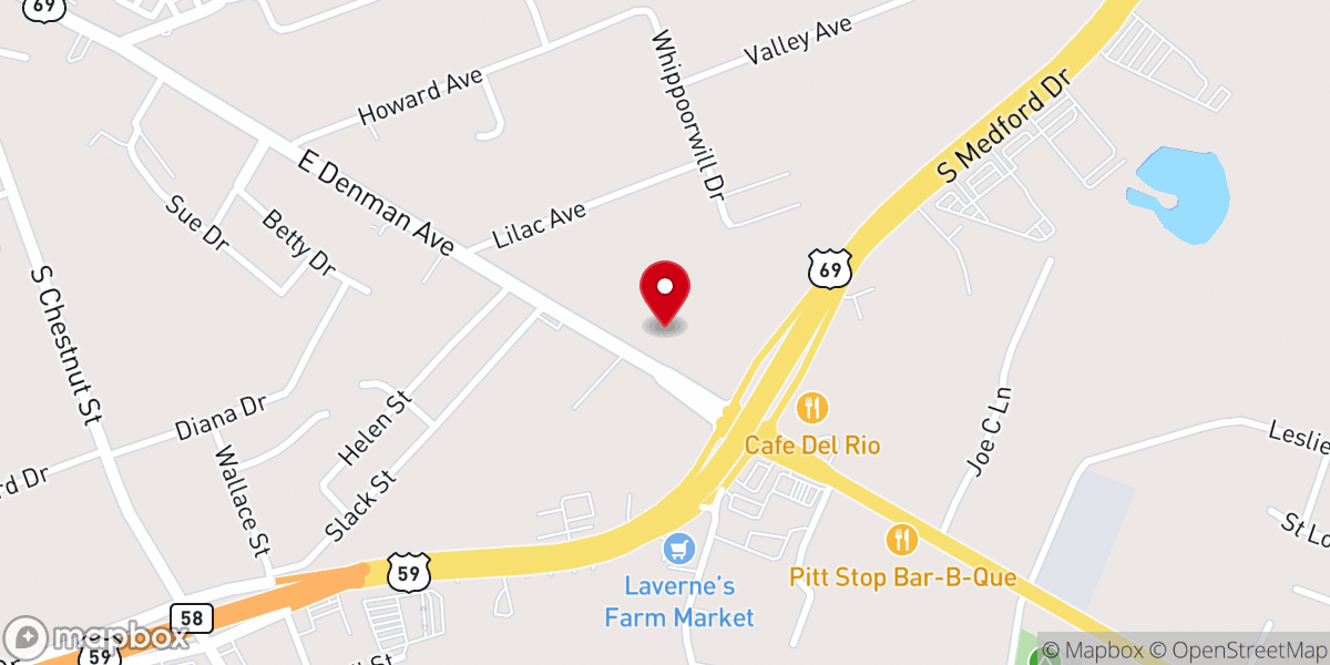 Map showing location of Denman Avenue Baptist Church