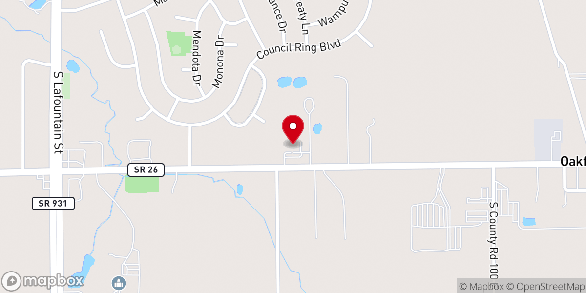 Map showing location of The Church of God of the Union Assembly- Kokomo