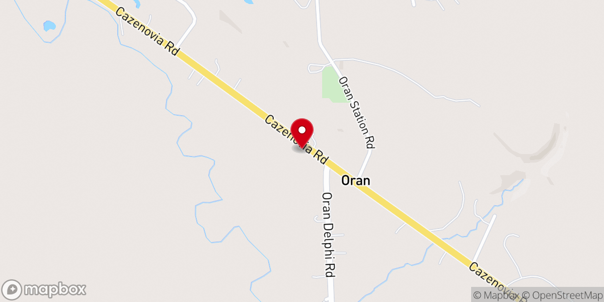 Map showing location of Oran Community Church