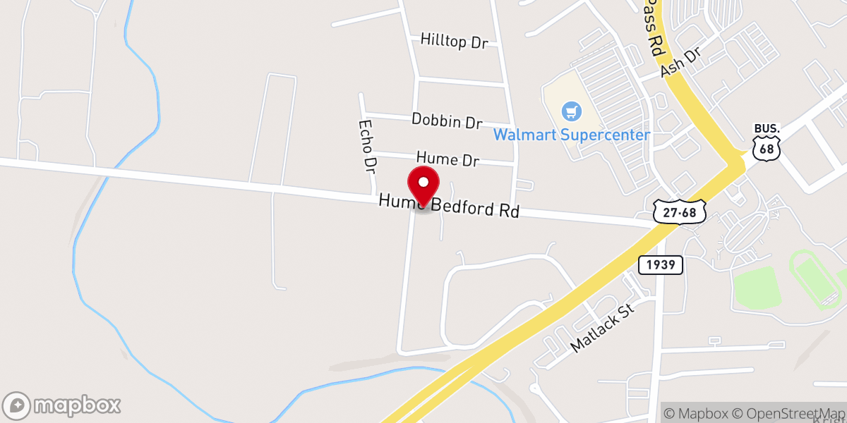 Map showing location of Mount Ebal Christian Church