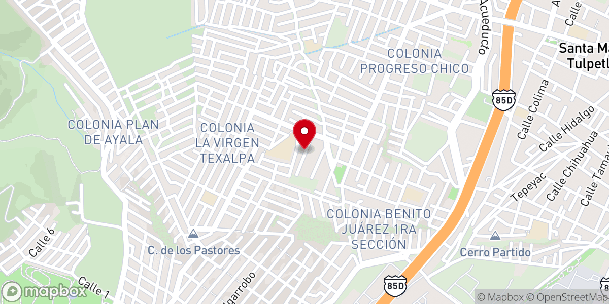 Map showing location of Iglesia Cristiana Llamada Final Tulpetlac