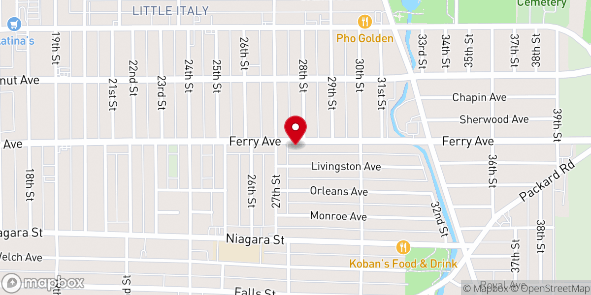 Map showing location of Prince of Peace Niagara Falls