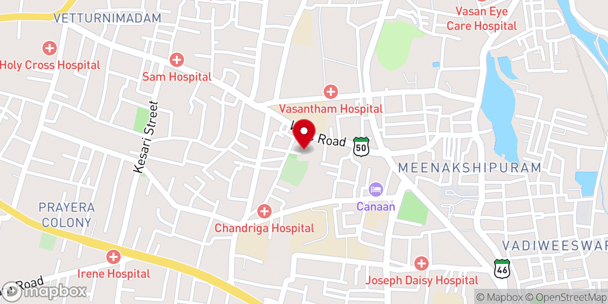 Map showing location of C.S.I. Home Church, Nagercoil