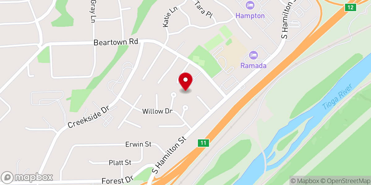 Map showing location of Beartown Road Alliance Church