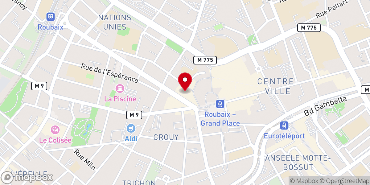 Map showing location of Mercure Lille Roubaix Grand Hôtel