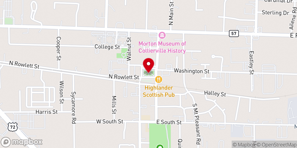 Map showing location of Town Square Park