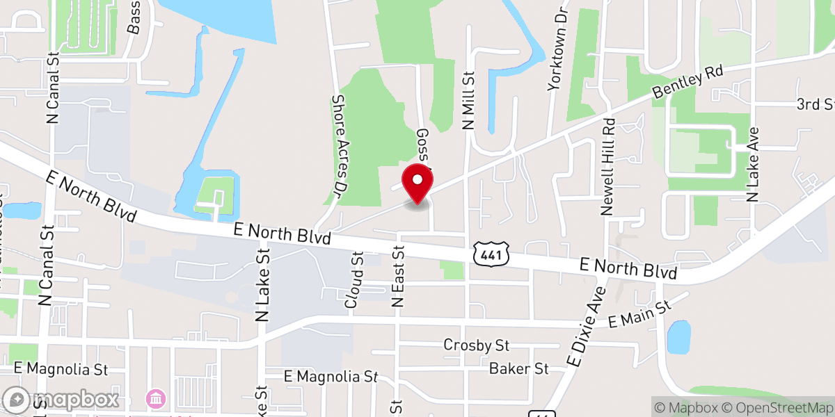 Map showing location of Mt Calvary Baptist Church