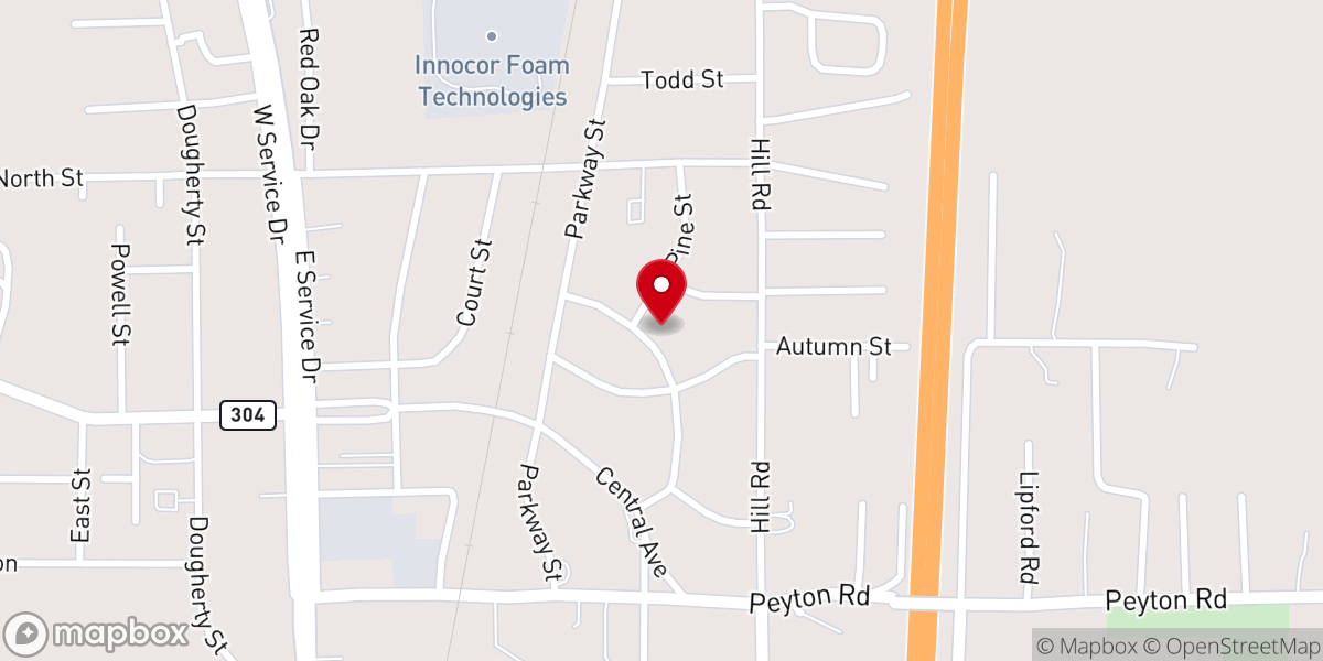 Map showing location of Second Baptist Church