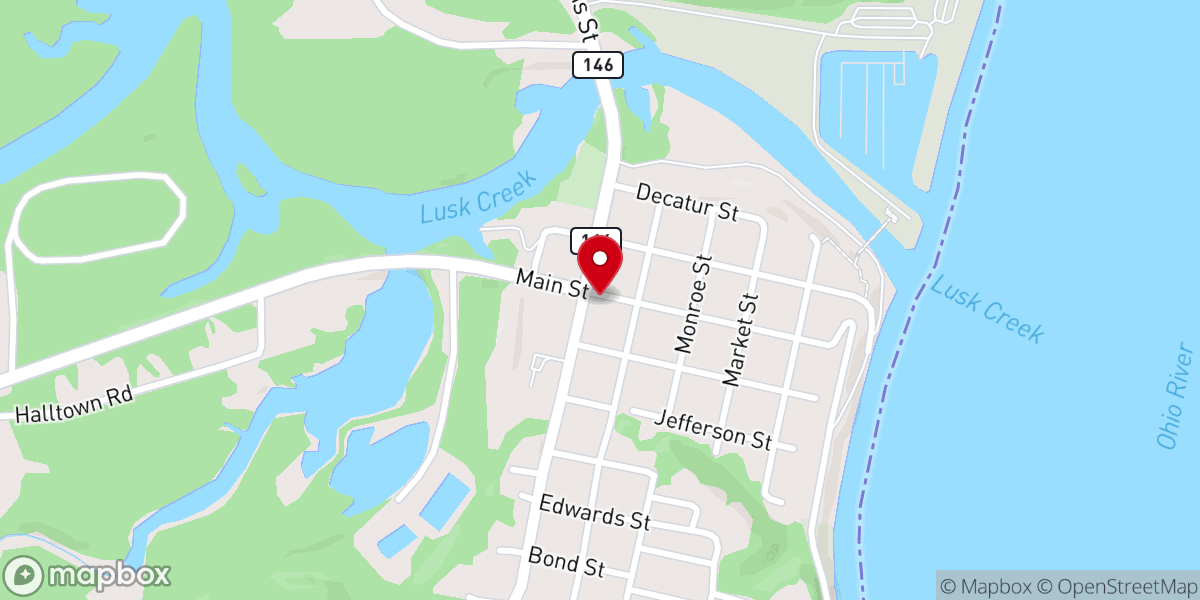 Map showing location of First Presbyterian Church