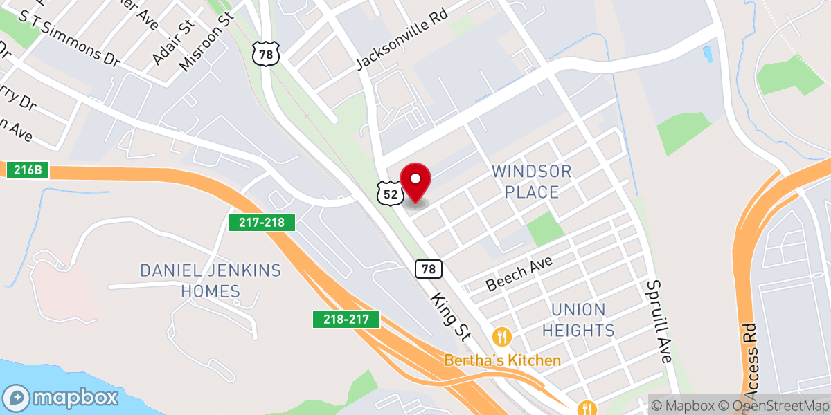 Map showing location of House of God North Union Heights