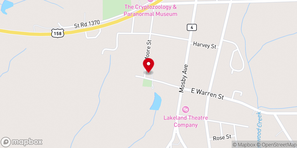 Map showing location of Enon Missionary Baptist Church