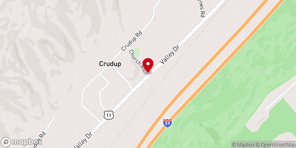 Map showing location of New Harmony Baptist Church