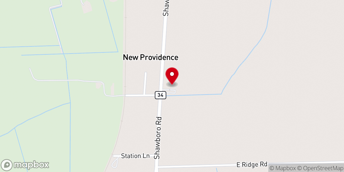 Map showing location of Providence Baptist Church