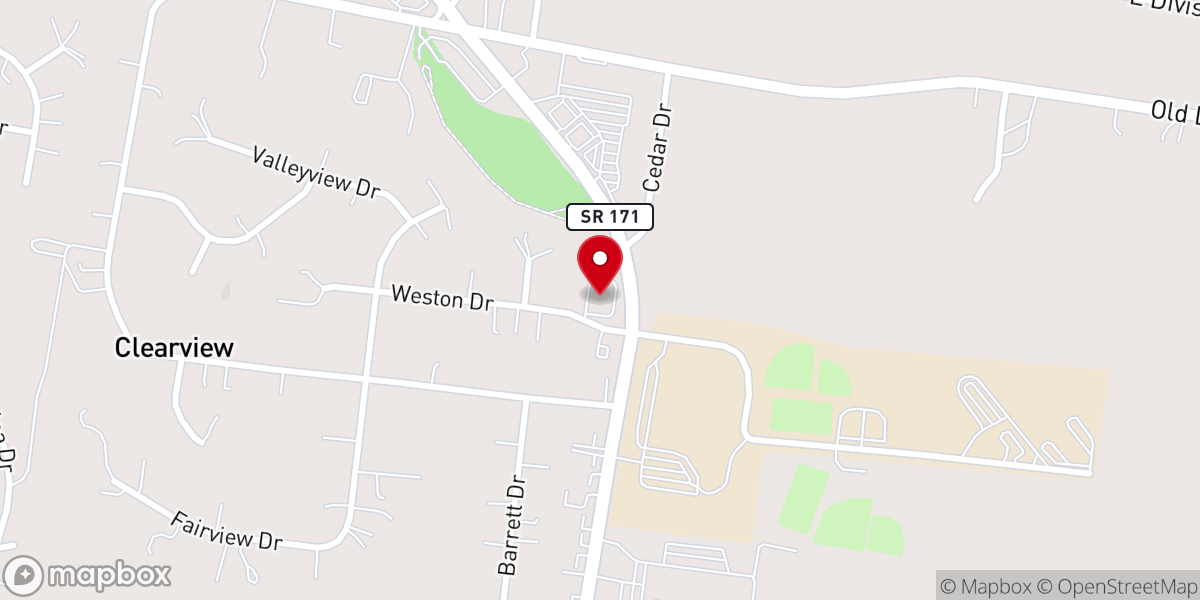Map showing location of Bond Memorial Chapel