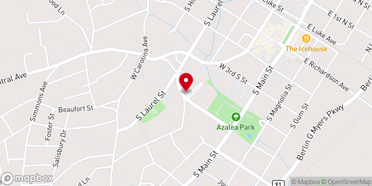 Map showing location of First Missionary Baptist Church