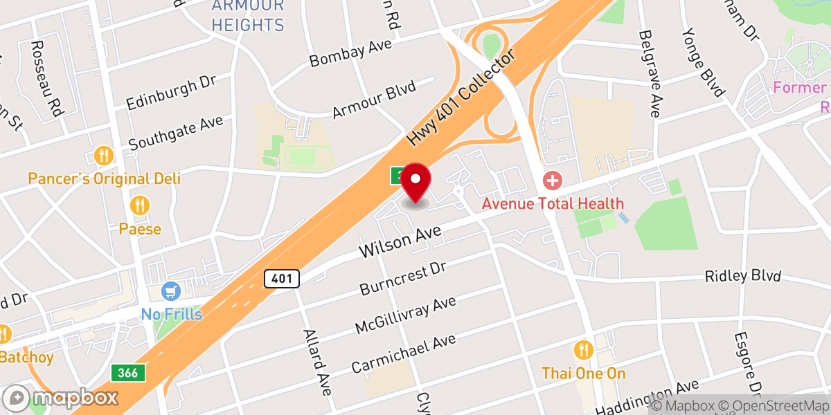 Map showing location of Temple Sinai