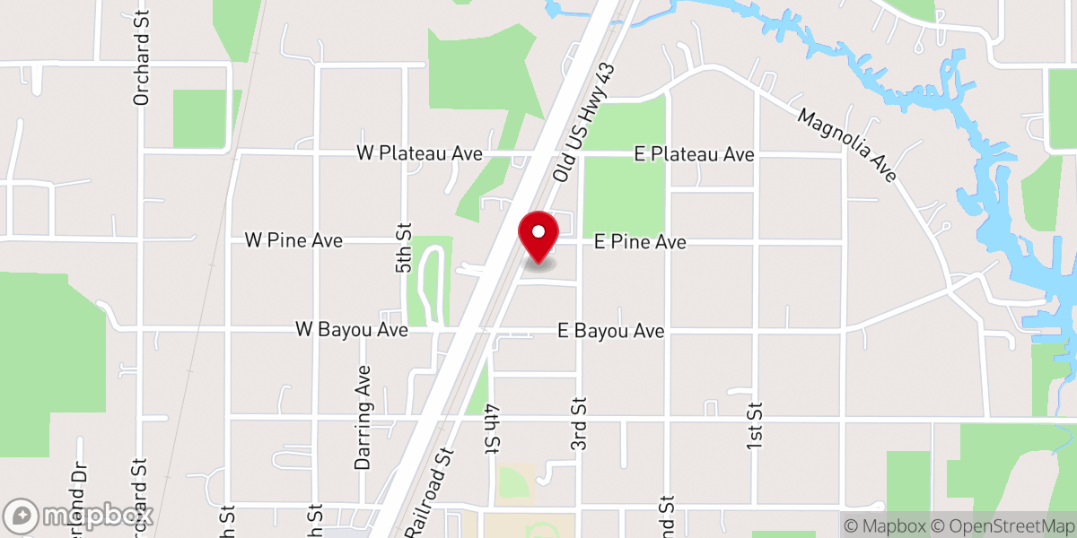 Map showing location of First Baptist Church Satsuma